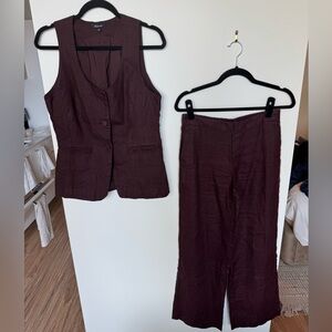 Madewell Linen Vest and Wide Leg Pant Set